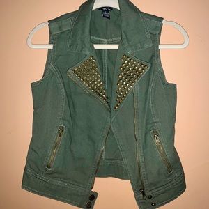 Olive Green Jean Vest